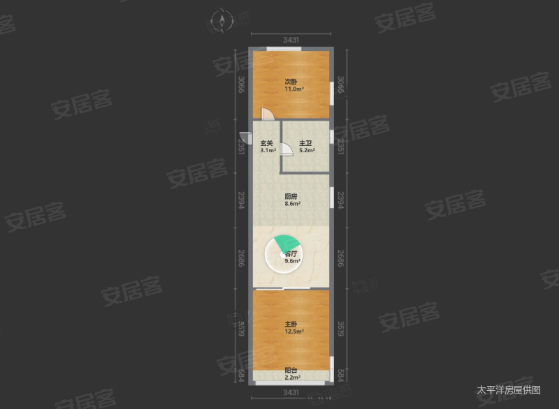 镇宁路465弄小区2室1厅1卫51.76㎡南北398万