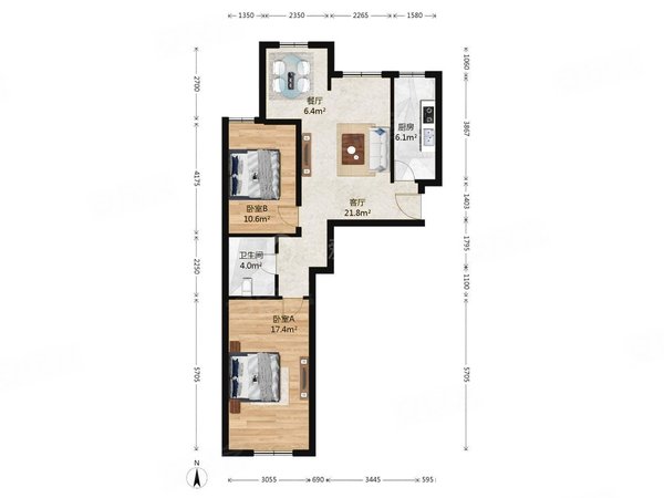 【多图】双合小区c区(建工双合家园c区),垡头租房,近地铁7号线 装修好
