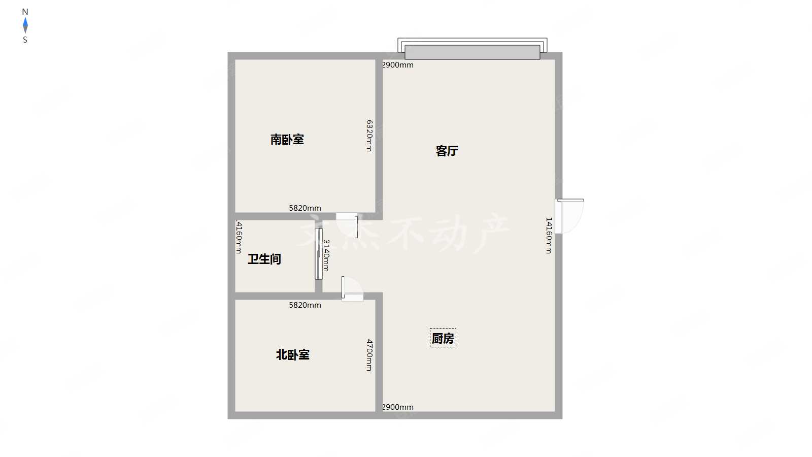 浑河城2室2厅1卫100㎡南北53万