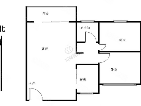 【多图】水湾1979,蛇口租房,水湾2号地铁物业,南北通透大2房,户型方正