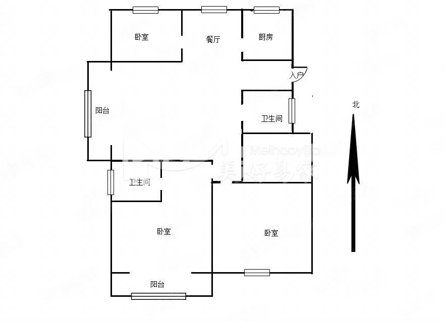 莱茵东郡(公寓)3室2厅2卫140.78㎡南北125万