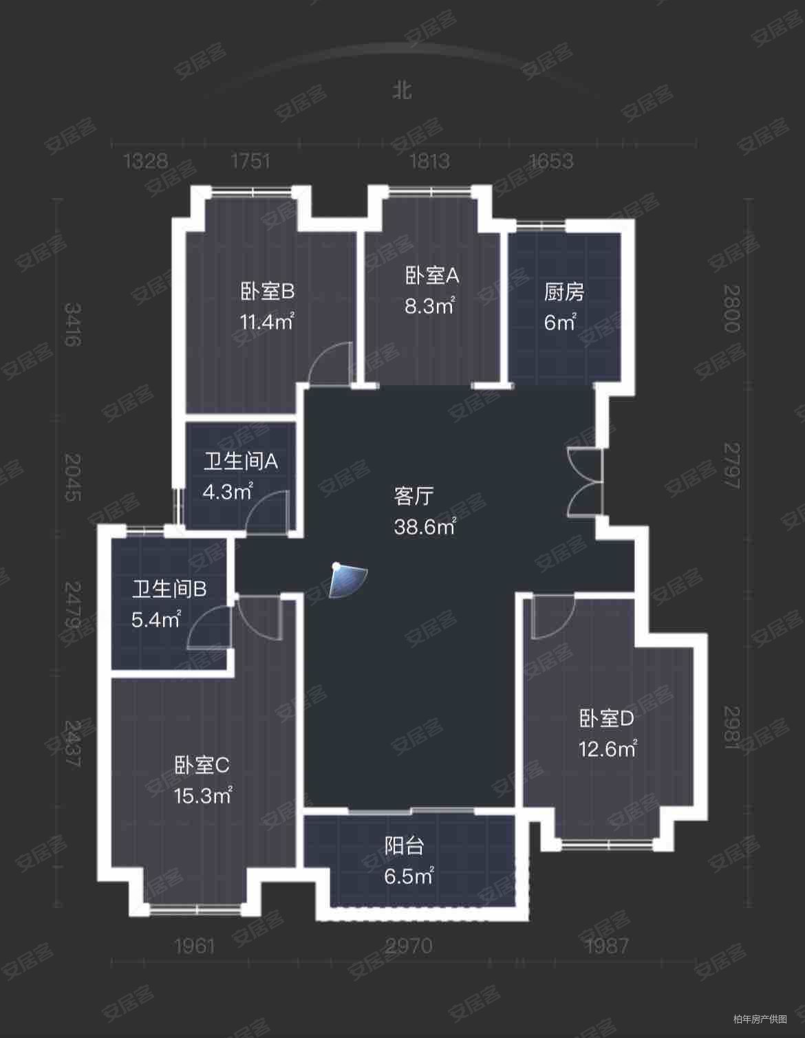 半岛一号莫奈岛4室2厅2卫123.09㎡南北213万