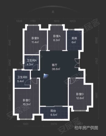 半岛一号莫奈岛4室2厅2卫123.09㎡南北213万