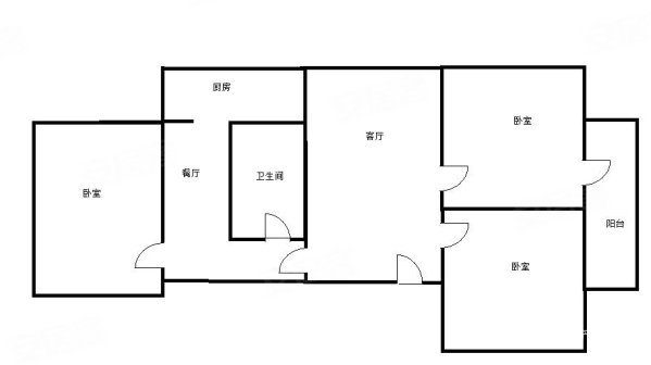 电力设计院宿舍3室2厅1卫82㎡南北103万