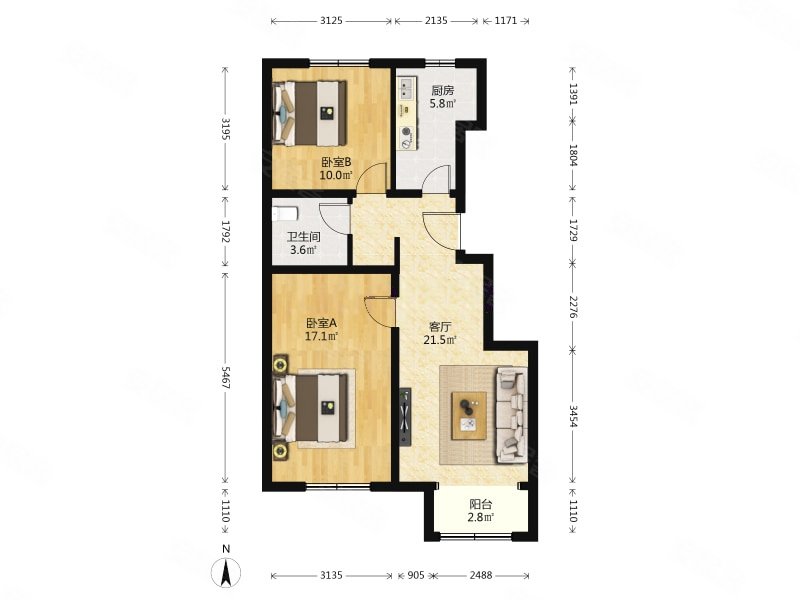 首创美澜湾 精装高层两居 南北通透 价格可聊