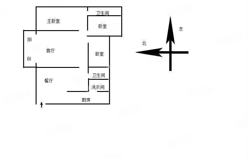 金色花园3室2厅2卫111㎡南北44.8万