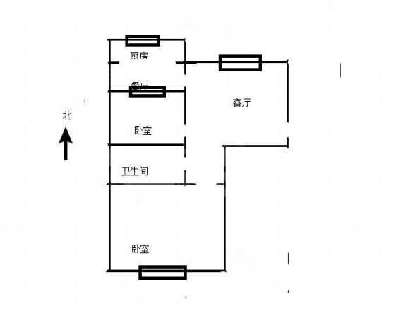 文化家园2室1厅1卫75.02㎡南北23万