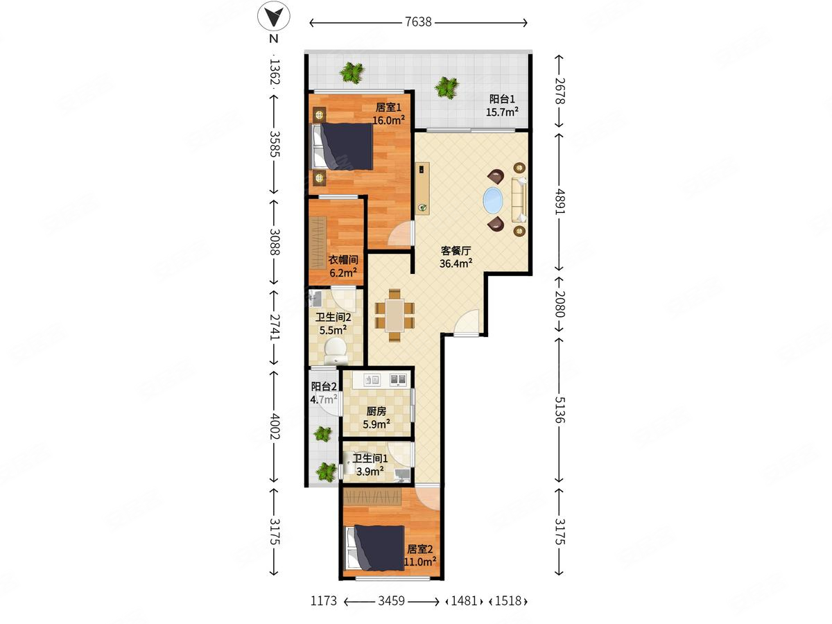 红树西岸3室2厅2卫115.57㎡南北0万