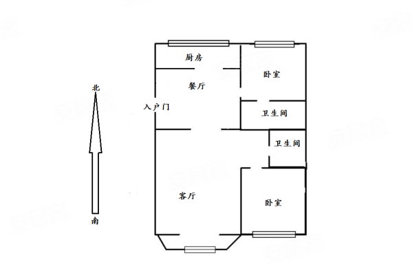 久润花园东区2室2厅2卫107.95㎡南北193万