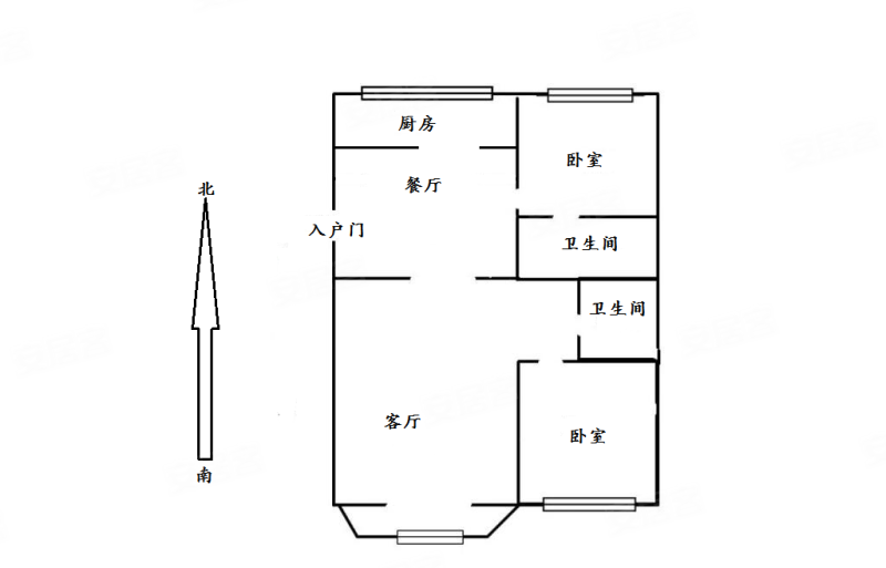 久润花园东区2室2厅2卫107.95㎡南北193万