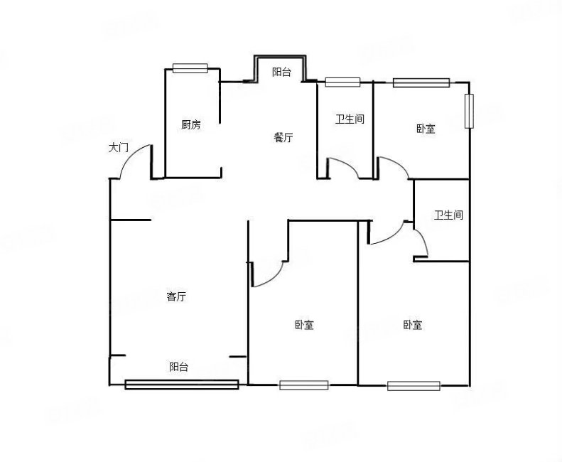 江南水岸二手房,105万,3室2厅,2卫,84