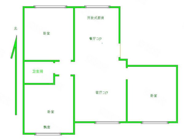 卓正丽景蓝湾(B区)3室2厅1卫114㎡南北135万