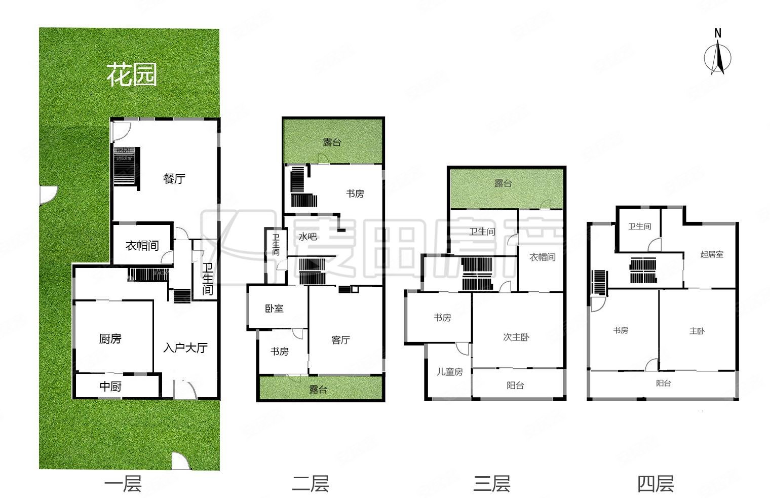 西山美墅馆(别墅)5室2厅4卫344.42㎡南北4900万