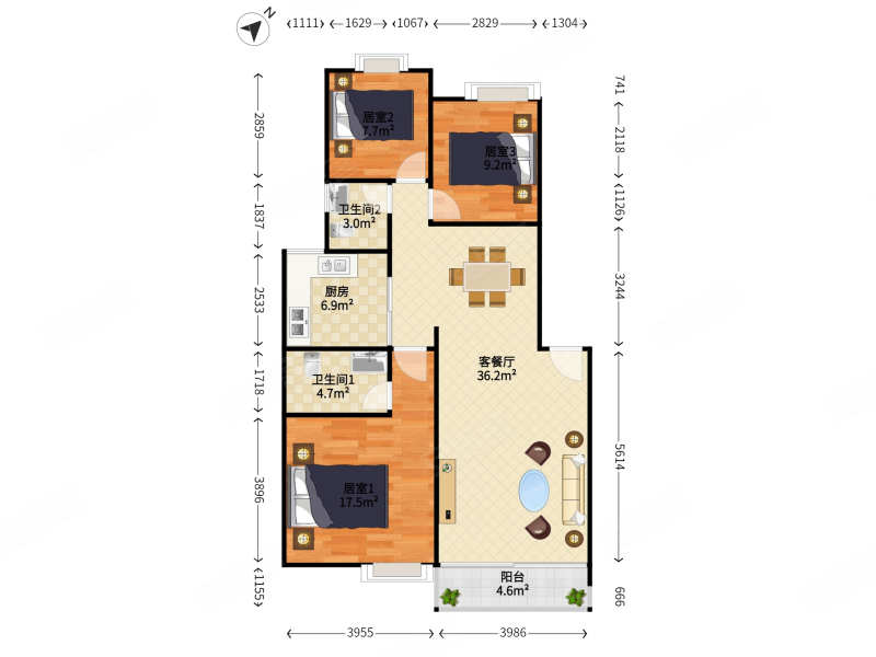 满庭芳全新东南三房满五