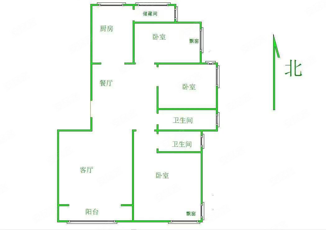 维多利亚夏郡3室2厅2卫137.1㎡南北105.8万