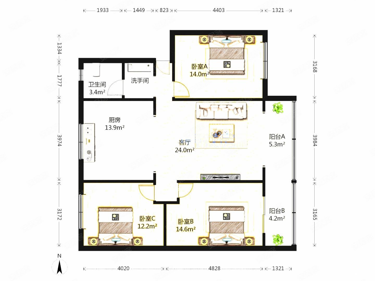 十陵小区套三出售位于青龙湖湿地旁