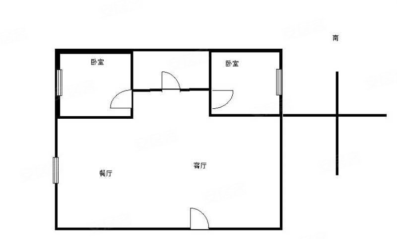 3535小区2室2厅1卫52.99㎡南北27万