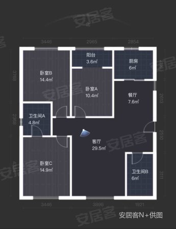 白桦林居3室2厅2卫137㎡南北226万