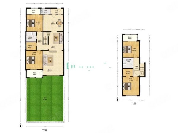 【多图】莫奈花园,后沙峪租房,莫奈新出下叠 4居户型 视野和采光不错