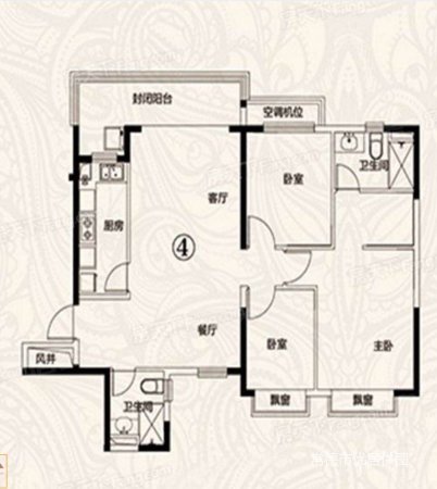 德和园2室2厅2卫93㎡南北85万