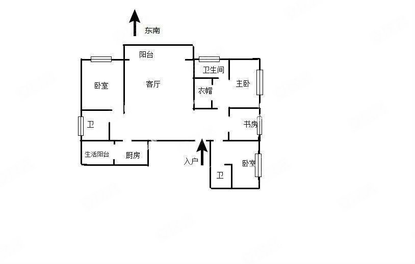 华润悦府4室2厅3卫188.8㎡南北398万