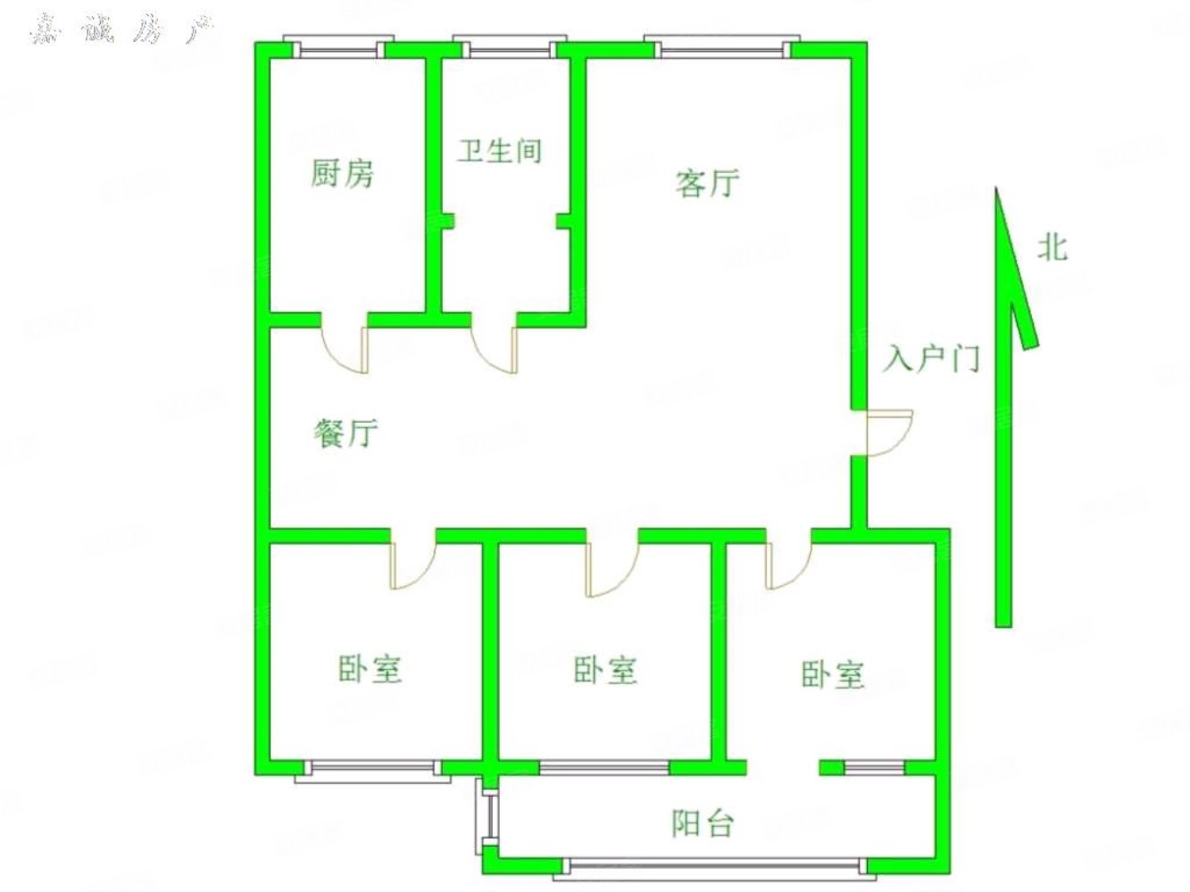 衡王府花园多层4楼117平带车库三室向阳户型79.9万