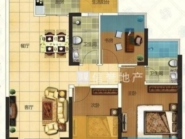 【多图】振业尚府,鲁班路租房,振业尚府 3室2厅2卫 电梯房 精装修90