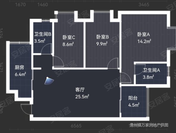 花果园u区精装3室满二双卫景观房