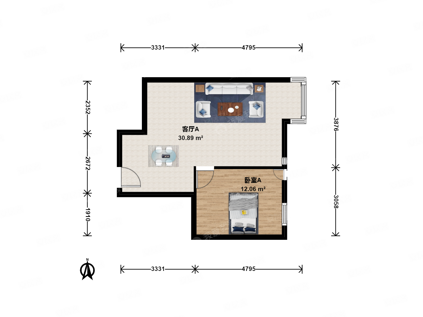 朝阳区望京星源国际1室1厅