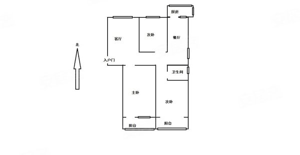 电大宿舍3室2厅1卫105㎡南北166万