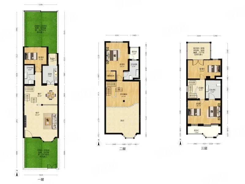 一栋洋房5室2厅2卫203.13㎡南北1100万