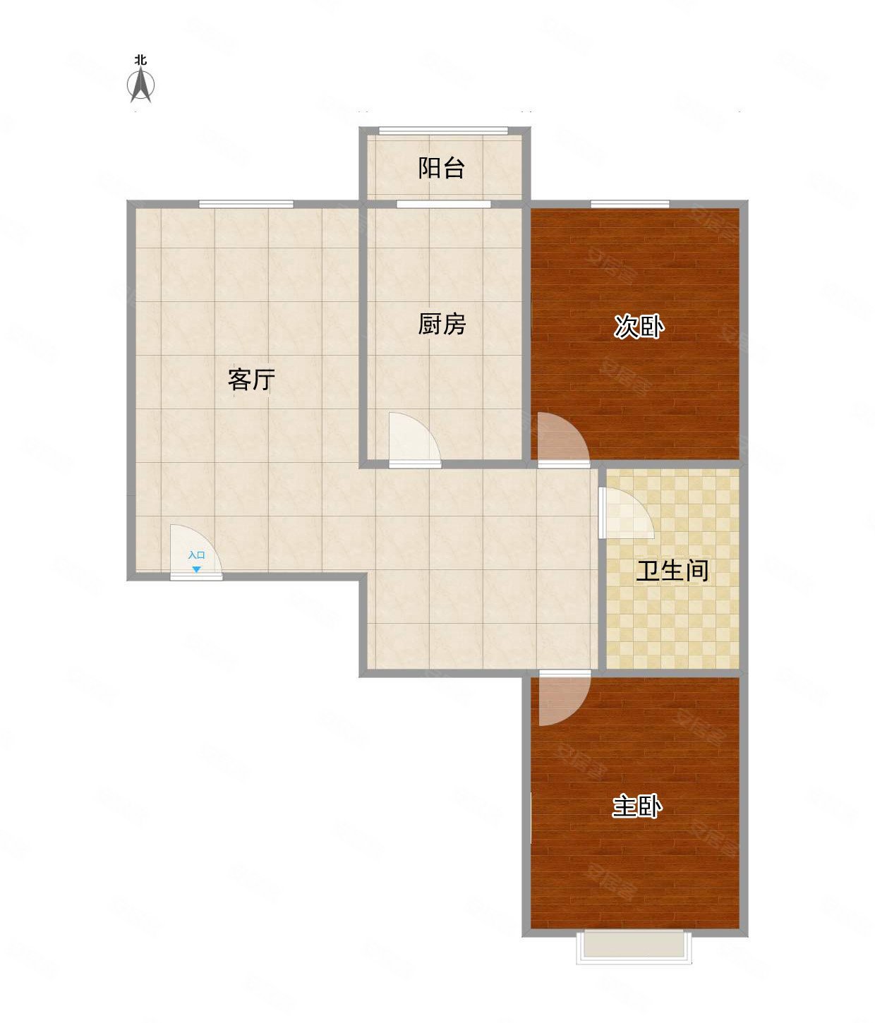 小店丁香园南北通透精装修2室2厅68平居家自住