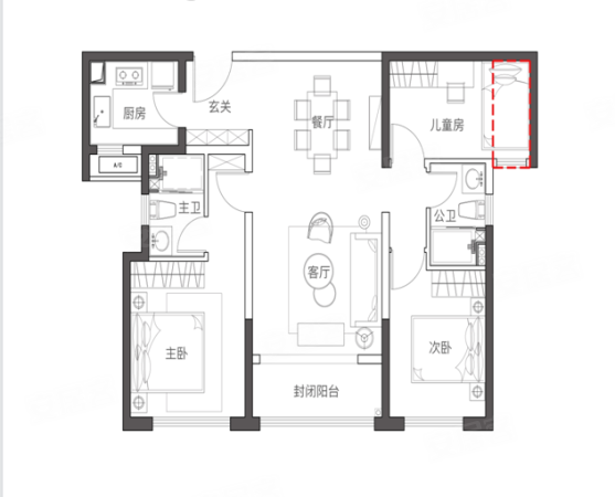 中海杏林鹭湾3室2厅2卫104.93㎡南北456万