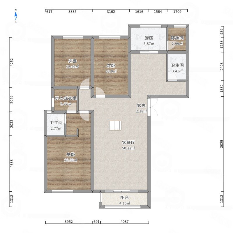 丽泰小区3室2厅2卫145㎡南北169万