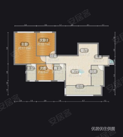 恒大雅苑3室2厅2卫111.31㎡南65万