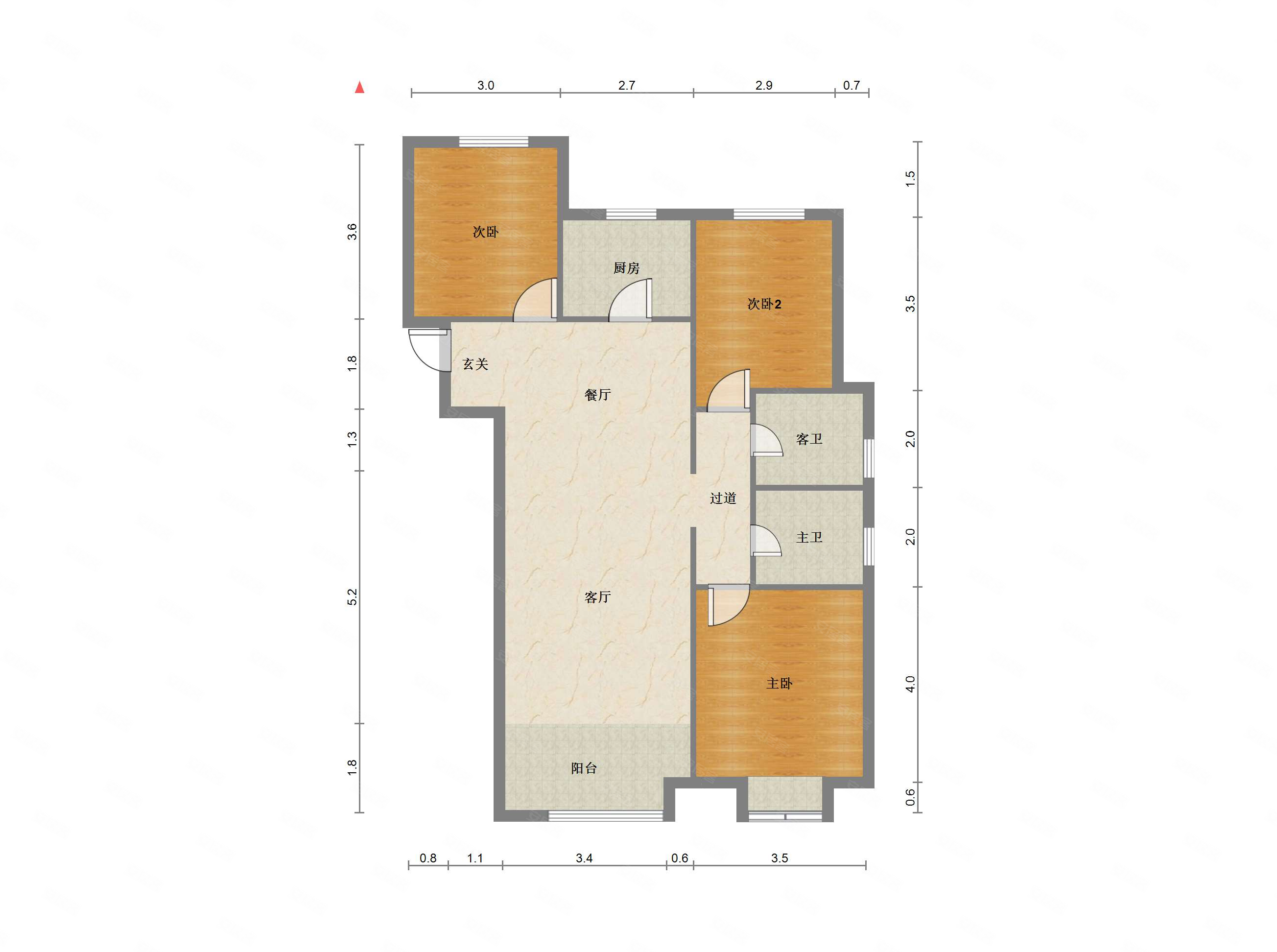 兰石豪布斯卡珑园3室2厅2卫122.13㎡南北155万