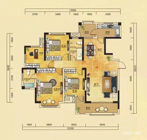 北宸御景4室2厅2卫140㎡南北79.6万