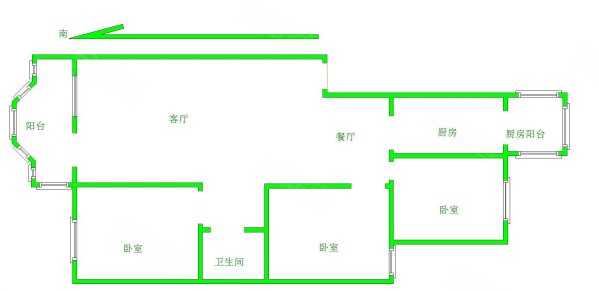 南华园(三区)3室2厅1卫104.09㎡南北280万