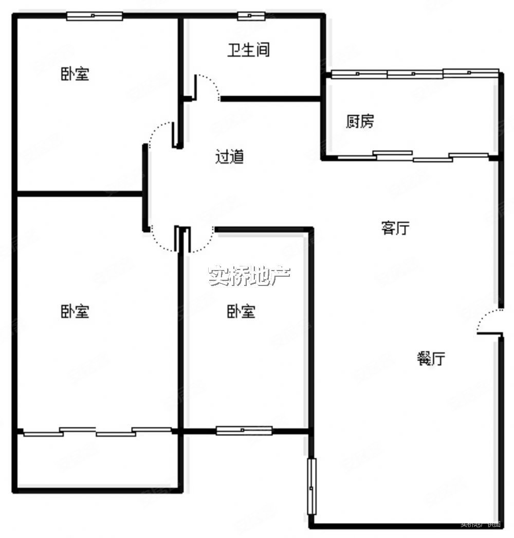 金鸡亭花园小区3室2厅1卫96.42㎡南266万