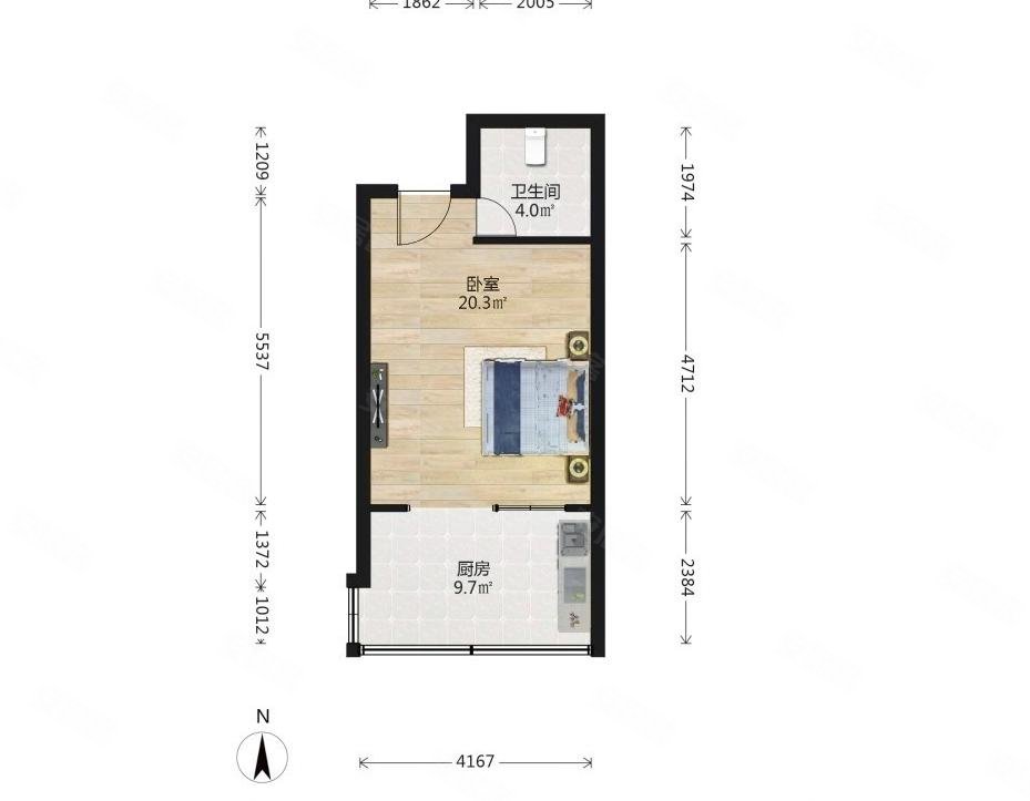 鼓楼江东金陵世纪房龄新电梯精装单室套价格实惠可谈有钥匙