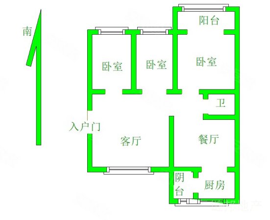 铭鑫家园F区3室2厅1卫107.33㎡南北65万