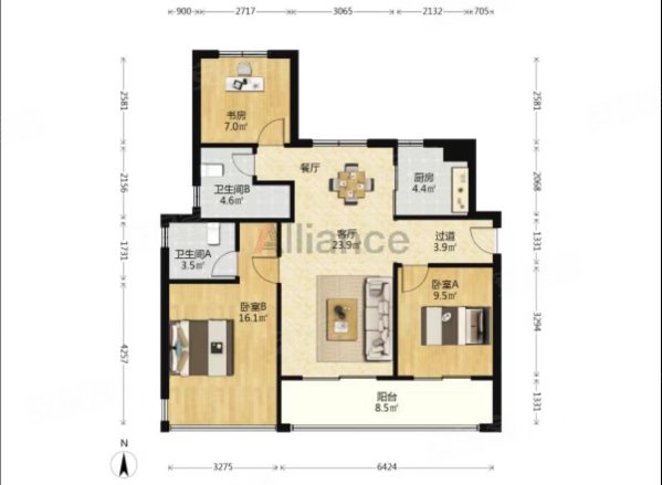 保亿湖风雅园 商品房 三室边套 楼层好 次新小区 精装修