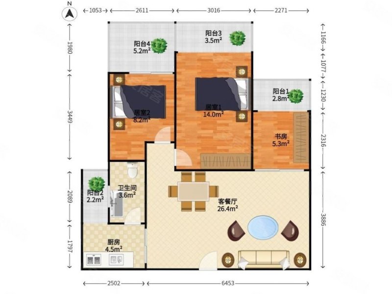 深物业新华城~新家具~环保装修~采光好~停车位免费