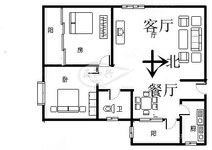 金康天和时代2室2厅1卫82.38㎡南55万