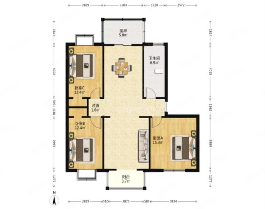大三居户型南北通透精装修领包入住送家具家电可议送大地下室
