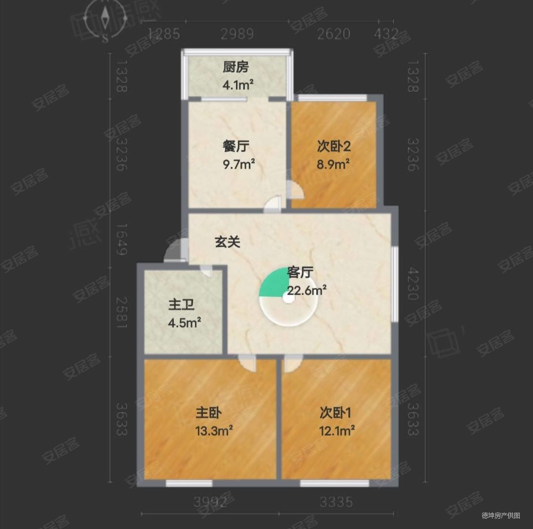 富达园(二区)3室2厅1卫108㎡南北49.8万