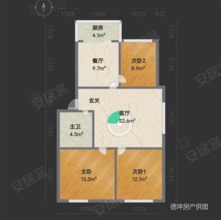 富达园(二区)3室2厅1卫108㎡南北49.8万