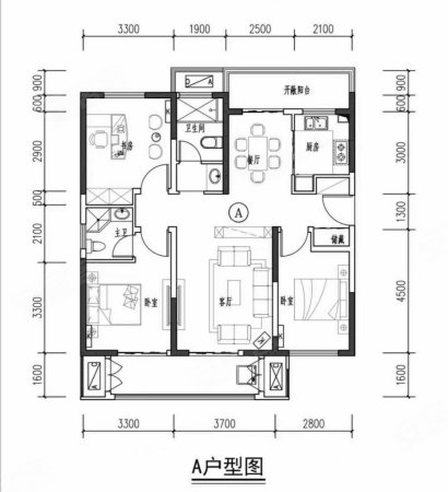 丽晶国际(A区)3室2厅1卫117.7㎡南北84万