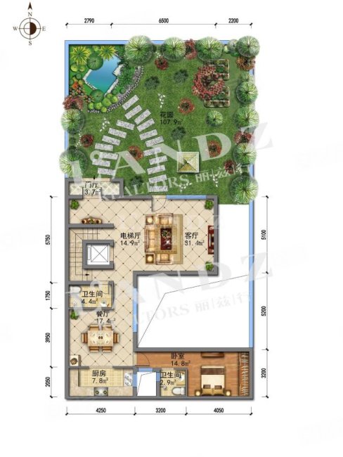 北合院原始毛坯户型!有钥匙随时可看,安静私密,居住舒适
