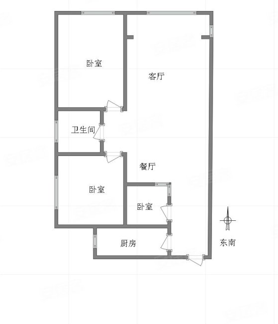 大川壹江城3室2厅1卫78.16㎡东北78万